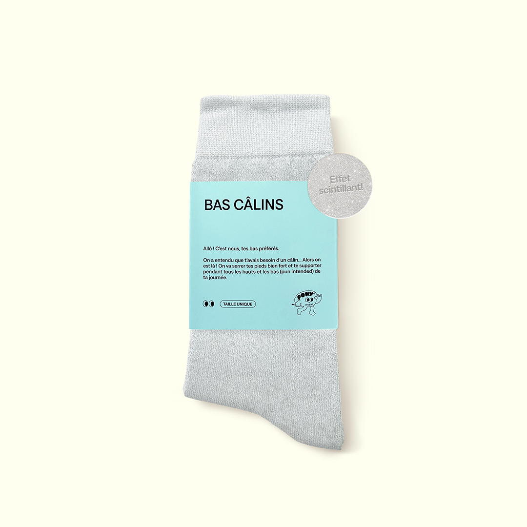 Bas Câlins - Glitter argent