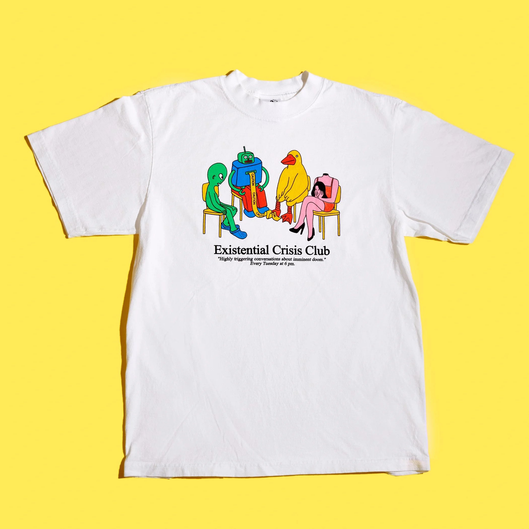 T-shirt Existential crisis club - Blanc