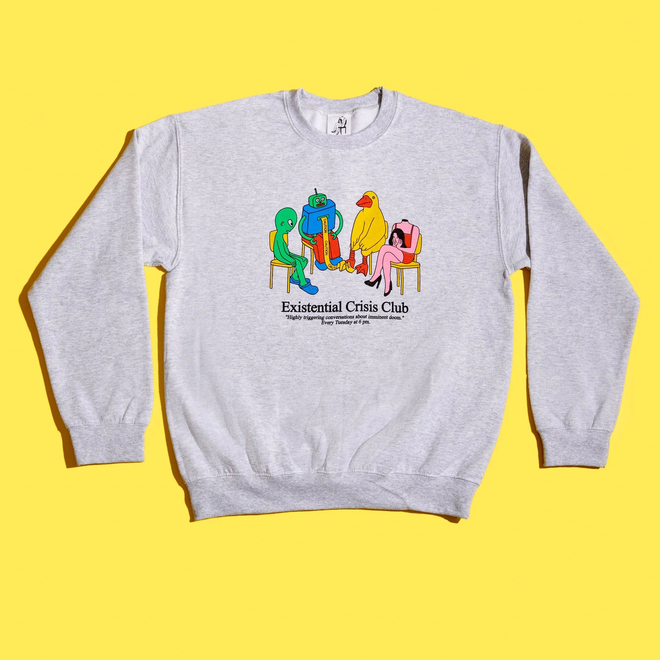 Coton ouaté Existential Crisis Club - Gris pâle