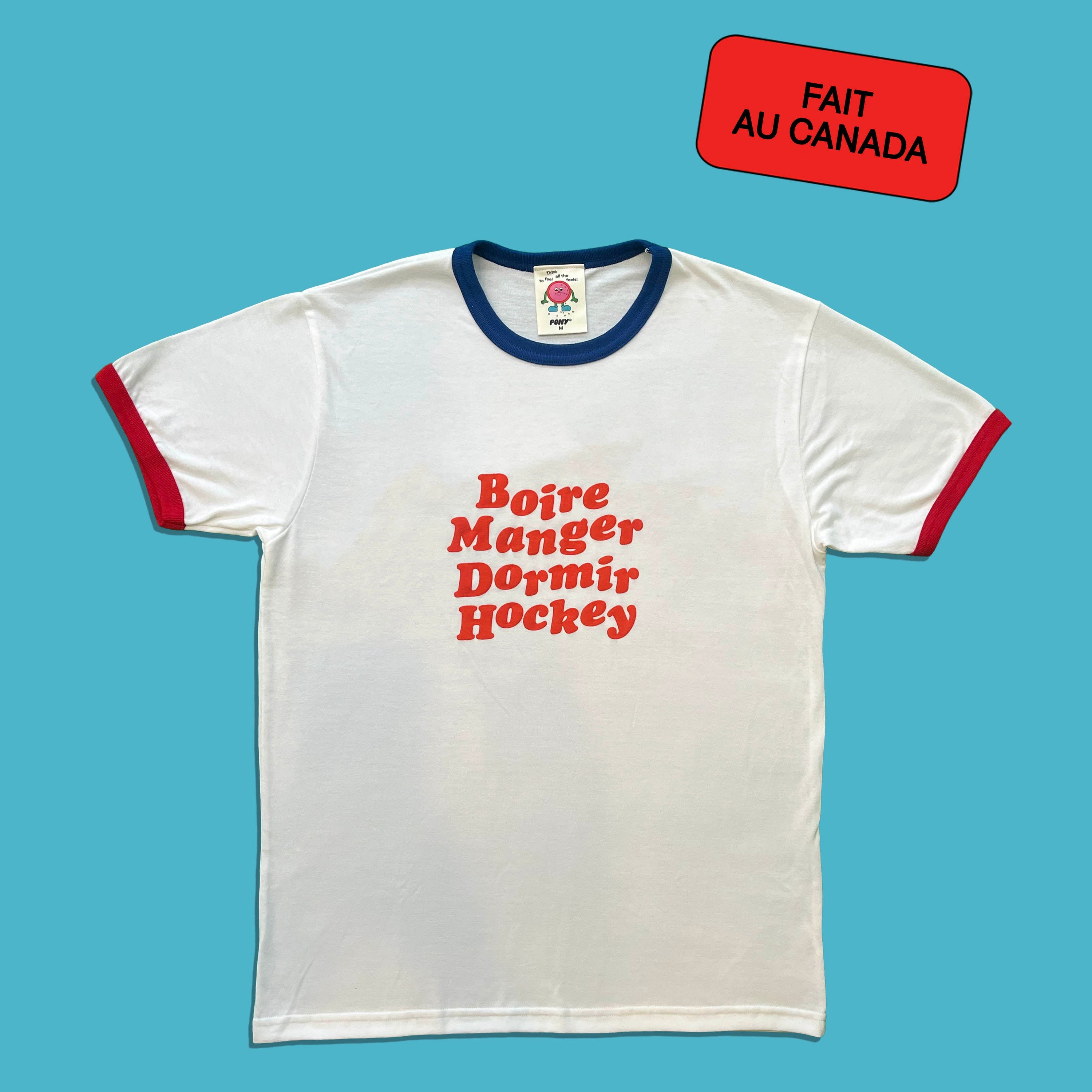 Boire Manger Dormir Hockey - Ringer tee Bleu/Blanc/Rouge - Homme