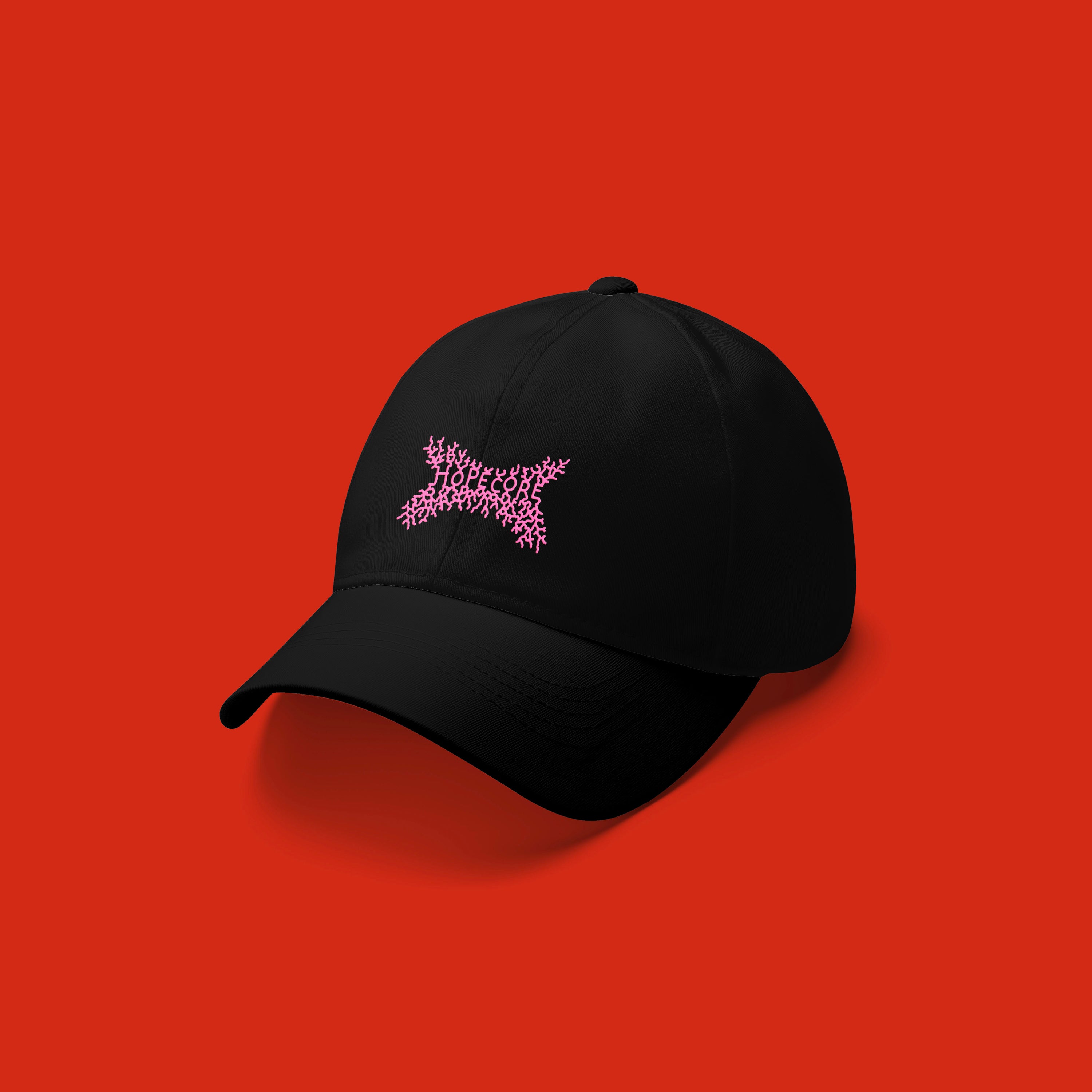 Casquette baseball Hopecore - Noir/Rose