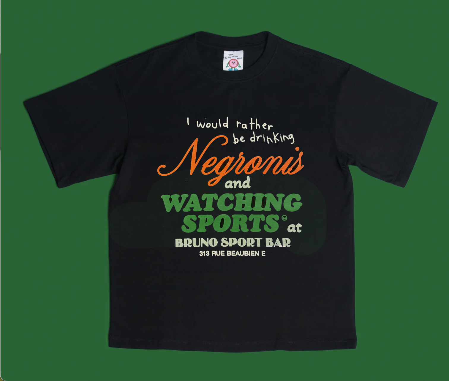 T-shirt I rather be drinking negronis - Pony x Bruno's - Noir
