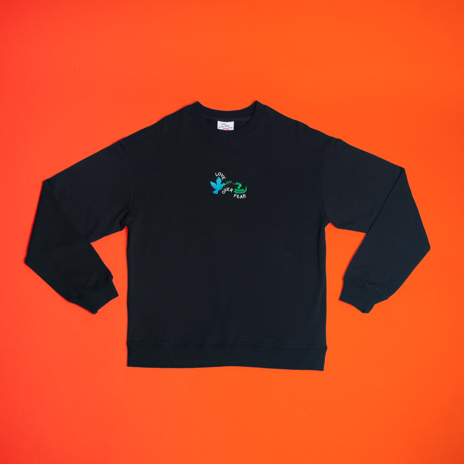 Coton ouaté Love over fear - Noir