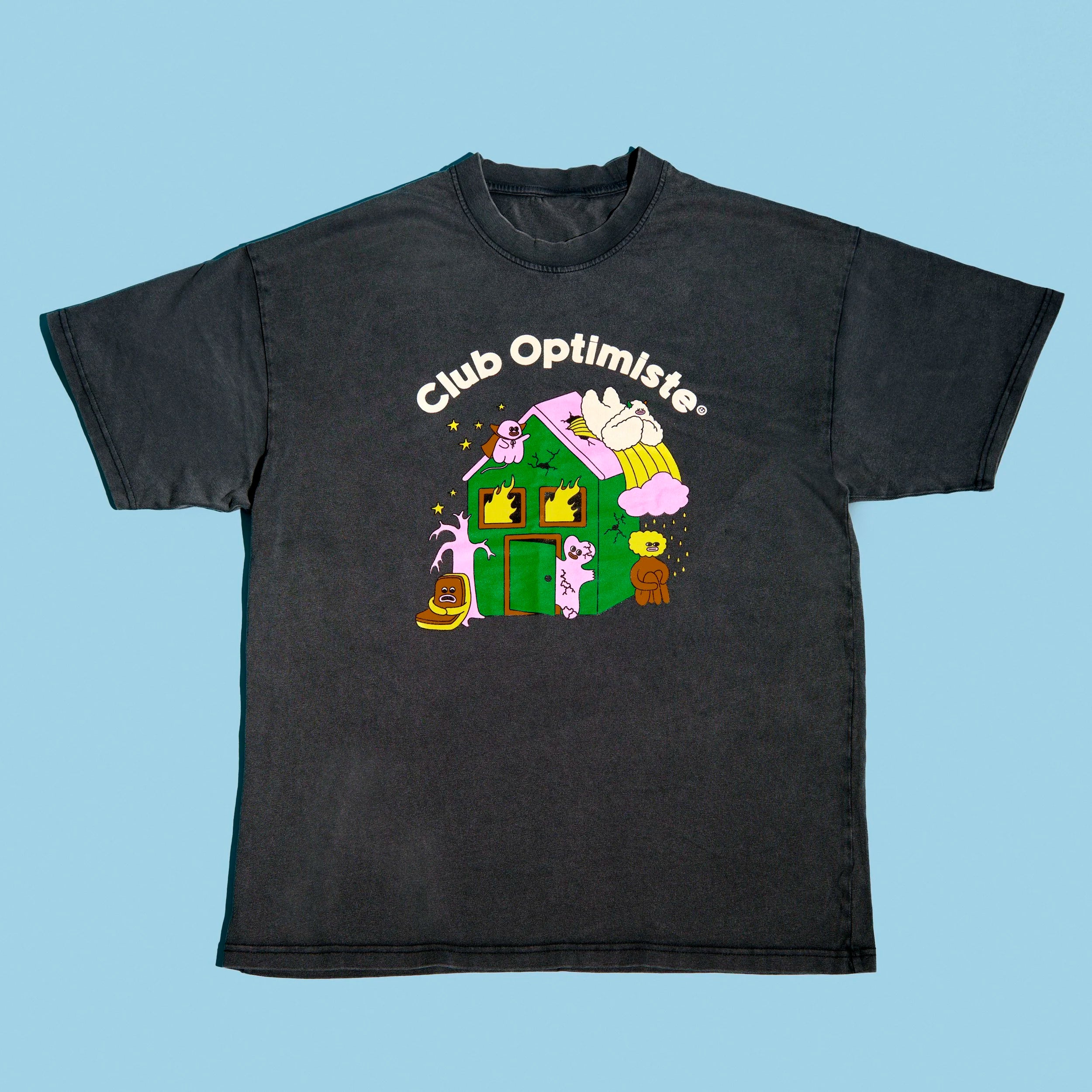 T-shirt Club Optimiste Ponyland - Noir délavé